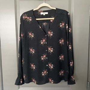 LOFT Button-up Long Sleeve Blouse